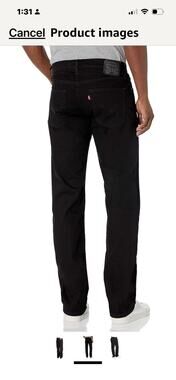 levi's men's 559 relaxed straight jeans 36 X 32 Black